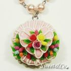 Sweet & Co. - Pink Double Layer Color Rose Cake Pearl Necklace