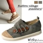 Wifky - Button Accent Shirred Sneakers
