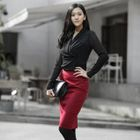 NAINGIRL - Long Sleeve Sheer Wrap Blouse