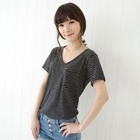 Cookie 7 - V-Neck Pocket-Front Stripe T-Shirt