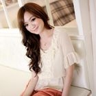 Tokyo Fashion - Bow-Accent Lace-Trim Top