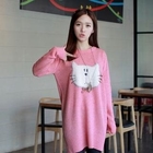 CLICK - Cat Appliqué Sweater Dress
