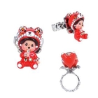 Atelier - Platinum Plated Ring with Animal MCC Bear Monchhichi 