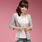 JK2 - 3/4-Sleeve Open-Knit Cardigan