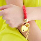59 Seconds - Heart Padlock Faux-Leather Bracelet