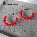 MyLittleThing - Cute Stars Circle Earrings (Red)