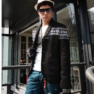 Shawl Collar Nordic Print Cardigan Shawl Collar Nordic Print Cardigan