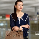 59th Street - Contrast-Trim Chiffon Blouse