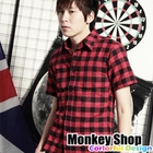Monkey Shop - Short Sleeve Plaid Shirt