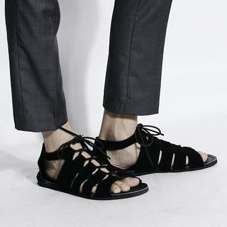 Faux-Suede Lace-Up Sandals