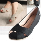 Marcella - Glittered Cross-Strap Wedges