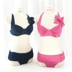 45SEVEN - Bow-Front Shirred Bikini