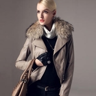 Moonbasa - Notched-Lapel Faux Leather Jacket