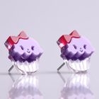 Sweet & Co. - Miss Cupcake Berry Stud Silver Earrings