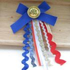 Fit-to-Kill - Blue Ribbon with sailing Button Necklace / Pin