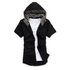 MR.PARK - Leopard Print-Detail Hooded Shirt