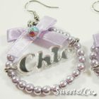 Sweet & Co. - Sweet Mirror 'Chic' Ribbon Purple Pearl Earrings