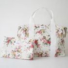 HAPPY CAT - Floral Print Duffle Bag with Pouch