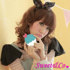 Sweet & Co. - XL Glitter Blue Cupcake Mirror Long Necklace