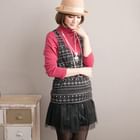 CatWorld - Set: Patterned Sleeveless Top + Mesh Skirt
