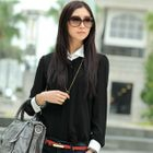 SOHO Central - Contrast Collar Trim Chiffon Shirt