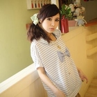 Maymaylu Dreams - Set: Bow-Accent Striped Tee with Hood + Camisole