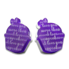Sweet & Co. - I Love Cupcakes Mirror Violet Stud Earrings