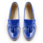 iGirl - Fringed Patent Platform Loafers