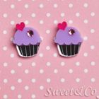 Sweet & Co. - Mini Purple Cupcake Crystals Stud Earrings