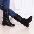 Smoothie - Faux-Leather Buckled Mid-Calf Boots
