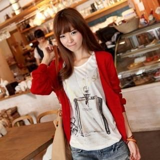 Dual-Pocket V-Neck Cardigan