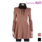 NewYork doll - Set: Double-Breasted Coatdress + Faux-Fur Collar
