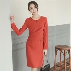 ode' - Drape-Front Sheath Dress ode' - Drape-Front Sheath Dress