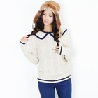 Beccgirl - Piped Collar Knit Top