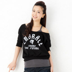 ageha@shibuya - Set: Boat-Neck Printed Top + Tank Top