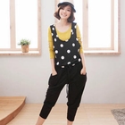 CatWorld - Drawstring-Waist Polka Dot Jumpsuit