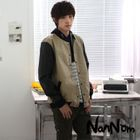 NanNom - Mock Leather Baseball Jacket