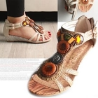 Marcella - Jeweled T-Strap Gladiator Sandals