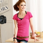 E.F.Shop - Short-Sleeve Ribbed Henley