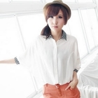 BAIMM - Dolman-Sleeve Dotted Trim Blouse