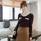CLICK - Contrast-Trim Knit Top