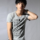 MR.PARK - Alphabet-Print Short-Sleeve T-Shirt