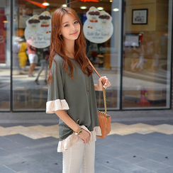 CLICK - Ruffle-Trim Top CLICK - Ruffle-Trim Top