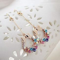 Best Jewellery - Rhinestone Bow Drop Earrings Best Jewellery - Rhinestone Bow Drop Earrings