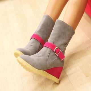 Color-Block Wedge Boots