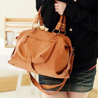 Faux-Leather Satchel Faux-Leather Satchel