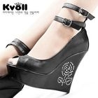 Kvoll - Rhinestone Peep-Toe Wedges