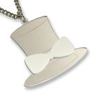 Sweet & Co. - XL Sweet Mirror White Hatter Ribbon Silver Long Necklace