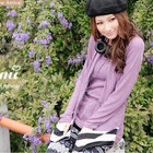 YUMI - Set: Knit Top + Pocket Detail Scarf