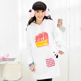 Cake Print Hooded Dress Cake Print Hooded Dress